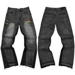 Gallery Dept. DEPT. Logo Contrast Side Panel Washed Black Denim Jeans