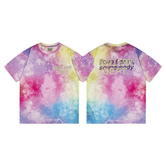 Gallery Dept. Tie-Dye Sound Mind Short Sleeve T-Shirt - Pink/Yellow/Purple