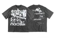 Enfants Riches Déprimés Precious Text Collage Black Tee