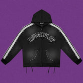 Roughplay Arch Logo Track Zip-Up Hoodie - Black
