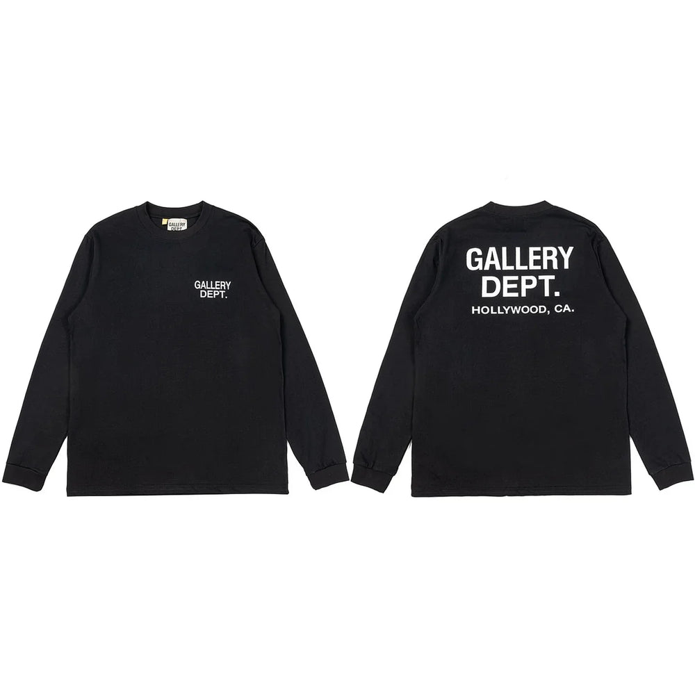 Gallery Dept. Hollywood Logo Long Sleeve T-Shirt - Black