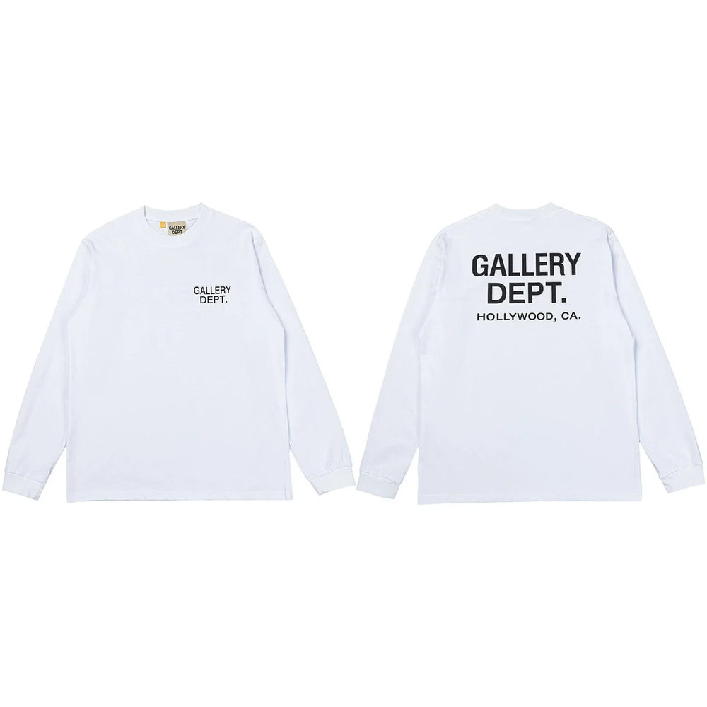 Gallery Dept. Hollywood Logo Long Sleeve T-Shirt - White