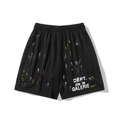 Gallery Dept. Mesh Paint Splatter Athletic Shorts - Black