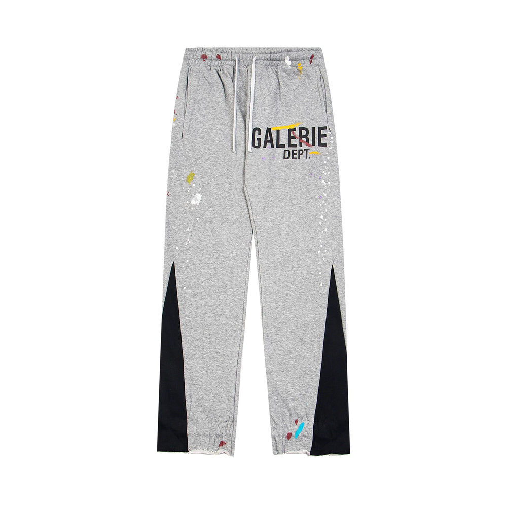 Gallery Dept. "GALERIE DEPT." Logo Paint Splatter Contrast Panel Sweatpants - Heather Grey