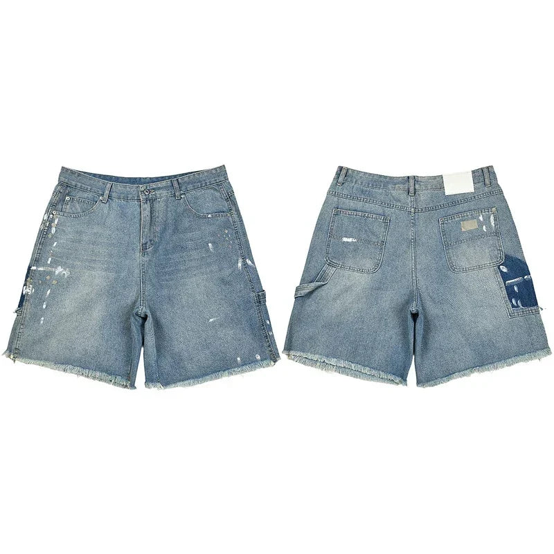 Gallery Dept. Paint Splatter Distressed Denim Shorts