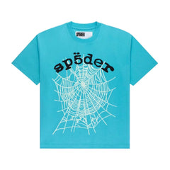 Sp5der Cyan OG Web V2 Tee