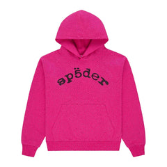 Sp5der Worldwide AOP Webstone Hoodie Pink