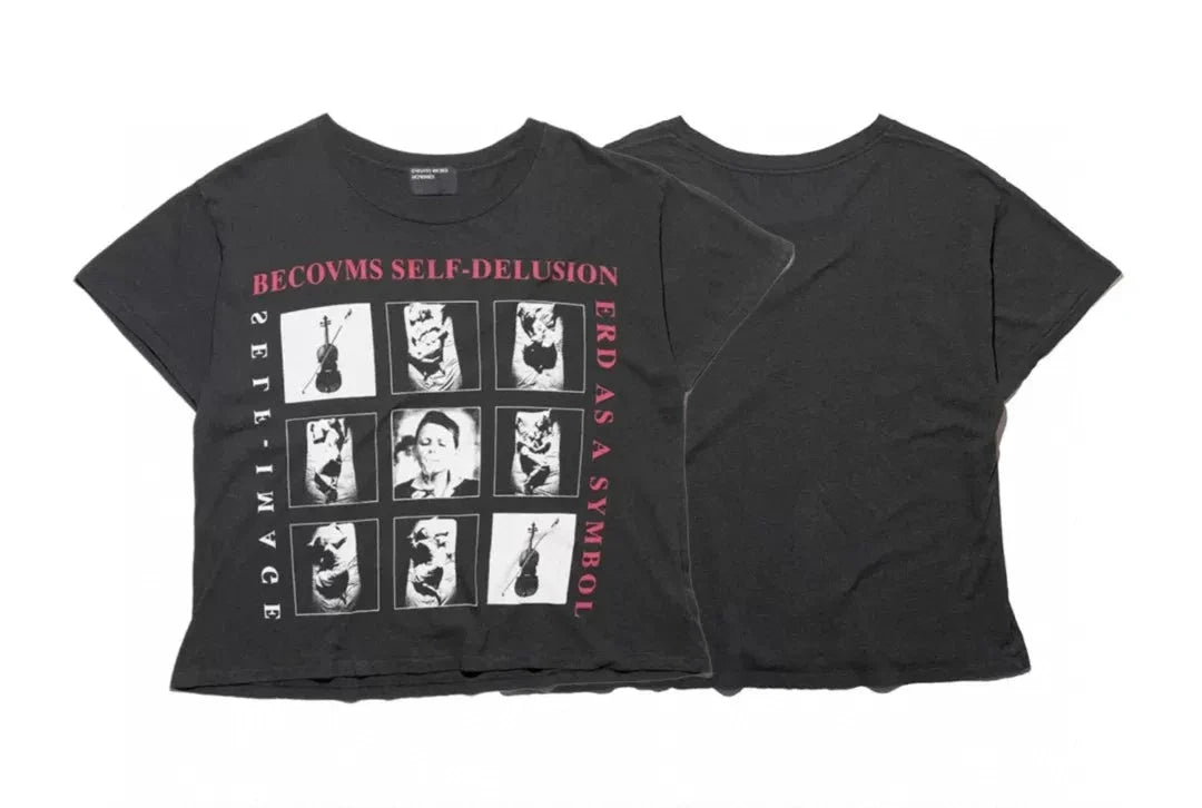 Enfants Riches Déprimés Self-Delusion Grid Portrait Black Tee