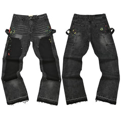 Gallery Dept. Contrast Knee Patch Paint Splatter Utility Cargo Pants