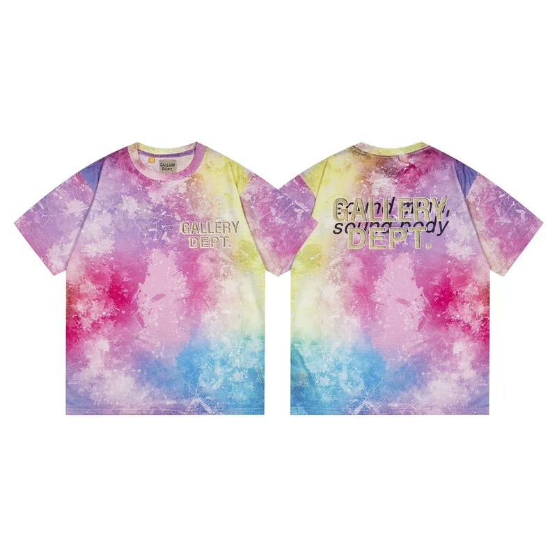Gallery Dept. Tie-Dye Sound Mind Short Sleeve T-Shirt - Pink/Yellow/Purple