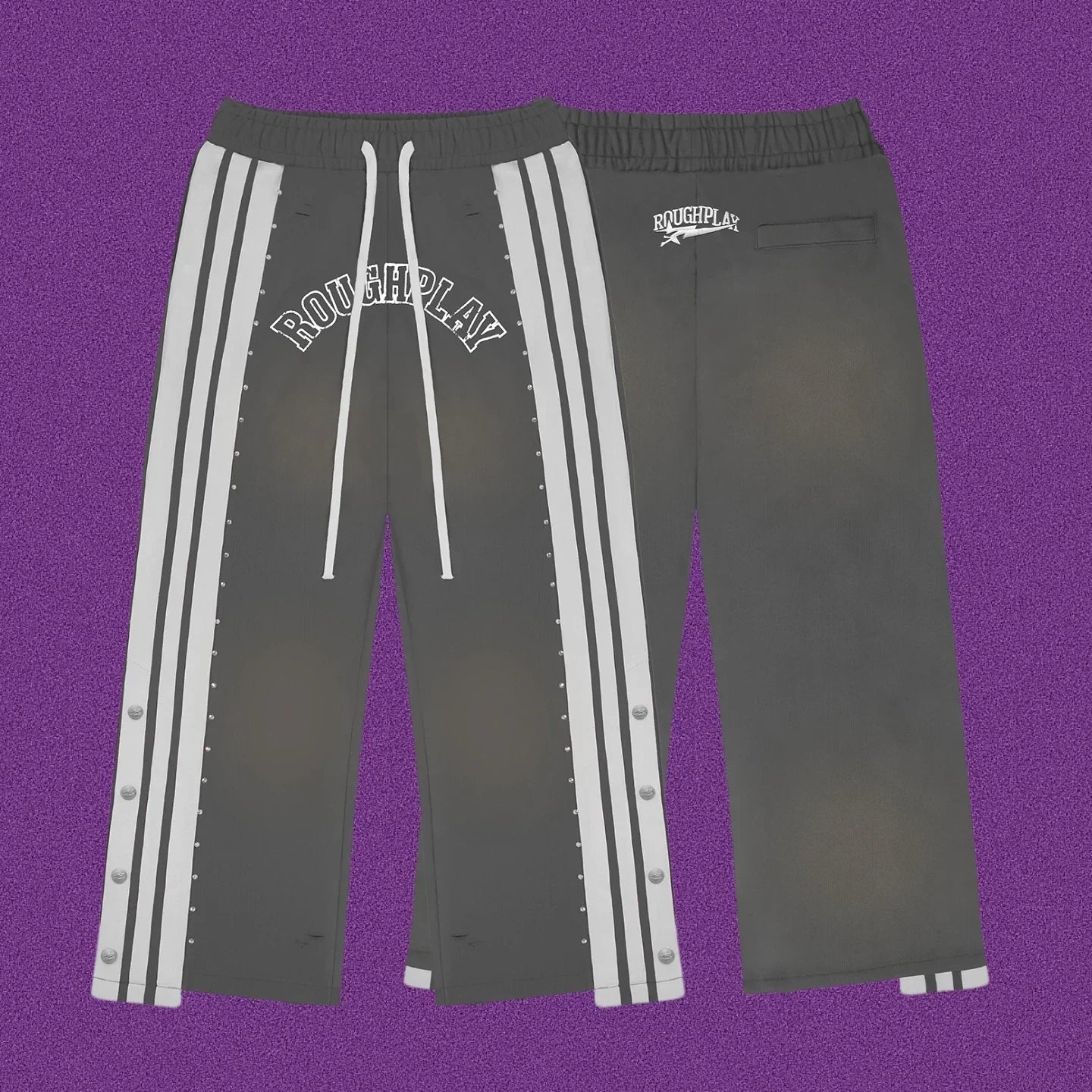 Roughplay Arch Logo Track Sweatpants - Dark Grey