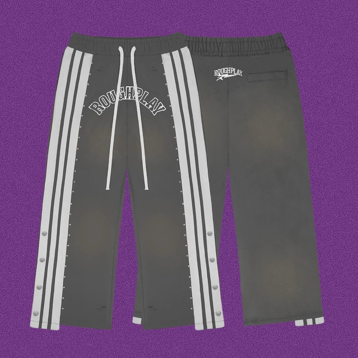 Roughplay Arch Logo Track Sweatpants - Dark Grey