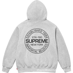 Supreme Established 1994 Immortal Beloved Hooded Sweatshirt - Heather Grey