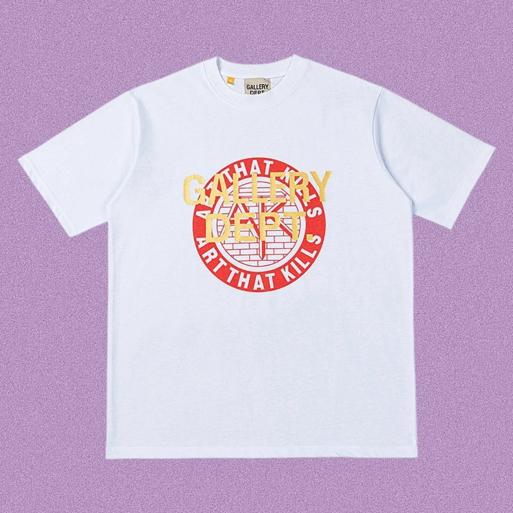 Gallery Dept. Art That Kills Stamp Logo Short Sleeve T-Shirt - White/Red
