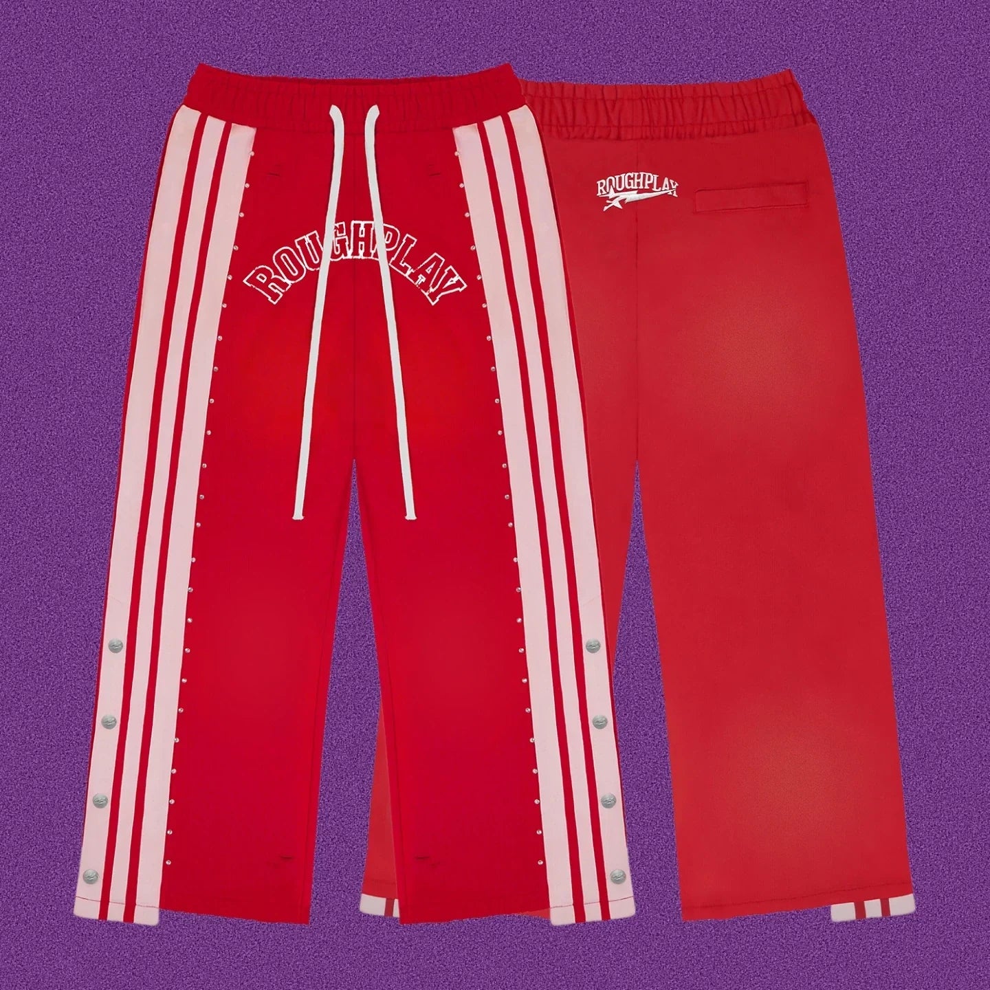 Roughplay Arch Logo Track Sweatpants - Red
