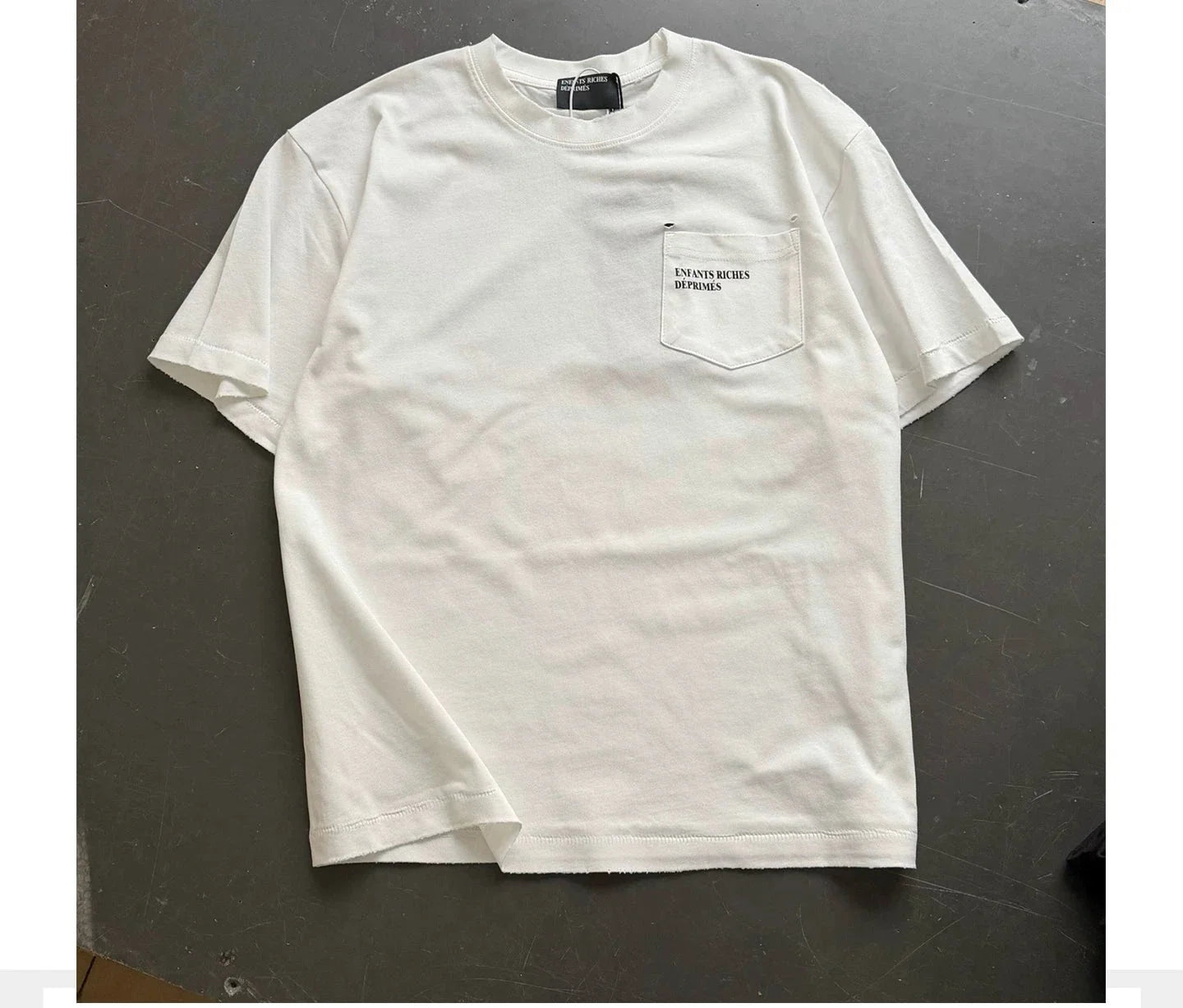 Enfants Riches Déprimés White Pocket Logo Dual Print Tee