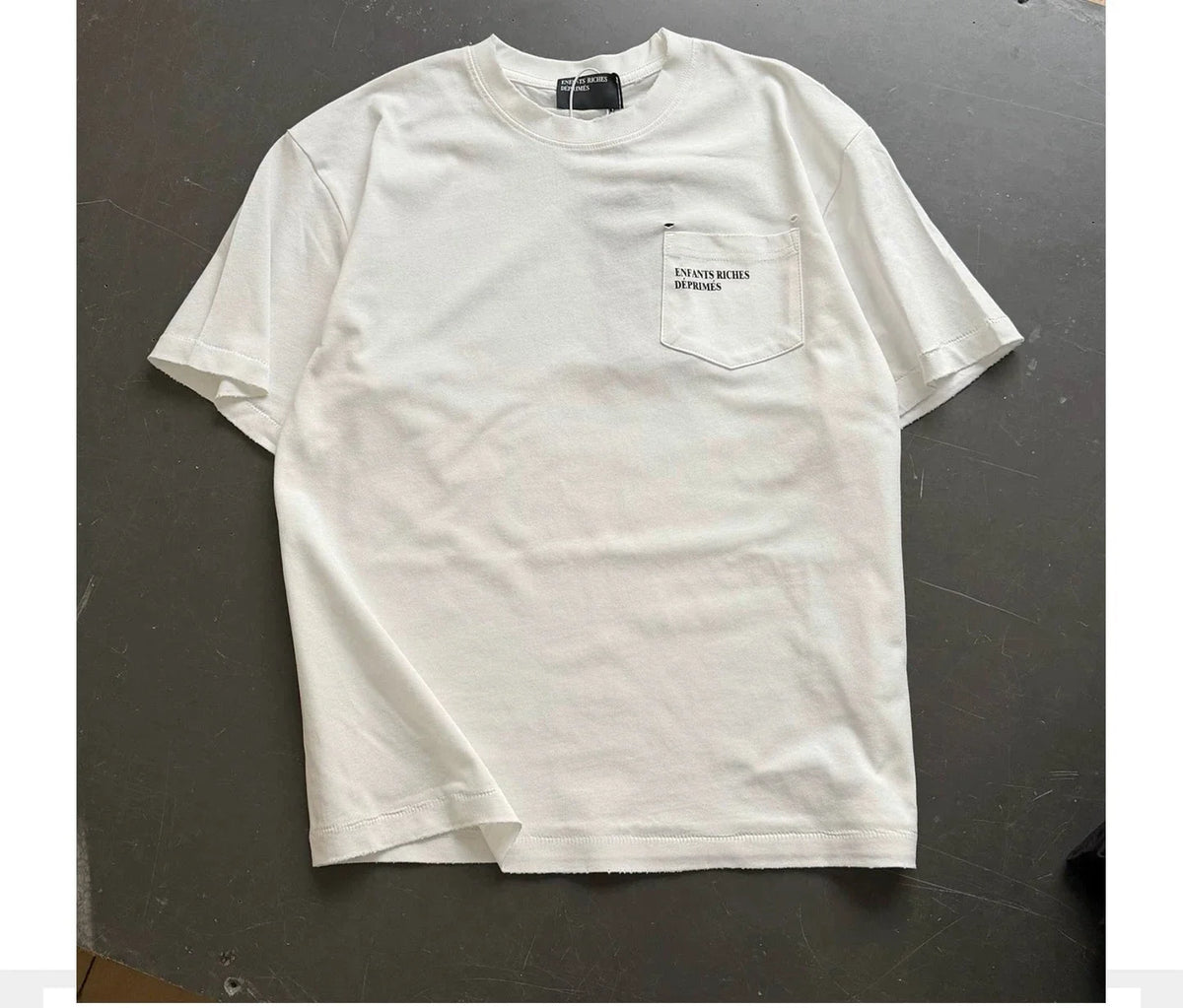 Enfants Riches Déprimés White Pocket Logo Dual Print Tee