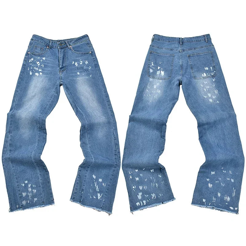 Gallery Dept. Cross Print Light Wash Denim Jeans