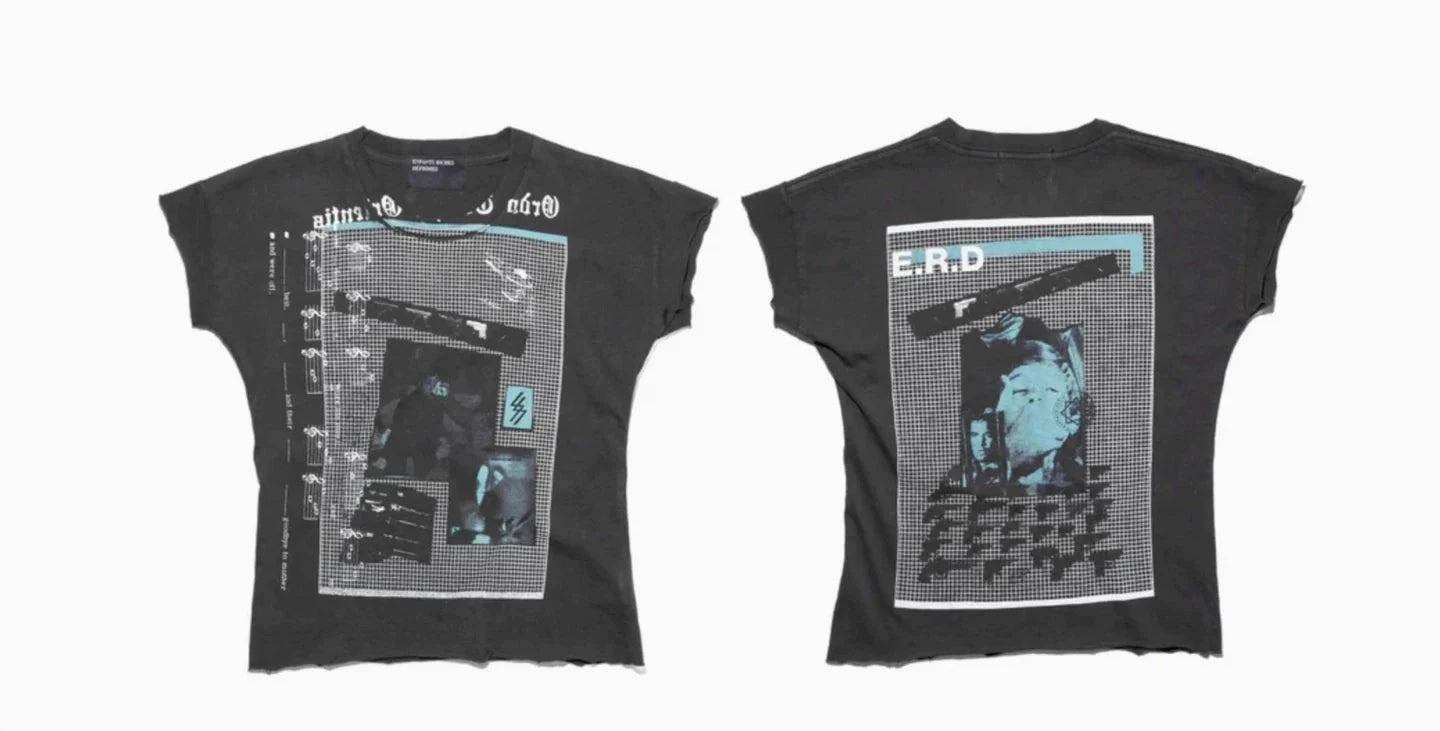 Enfants Riches Déprimés Blue Accent Black Baby Tee Dual Print