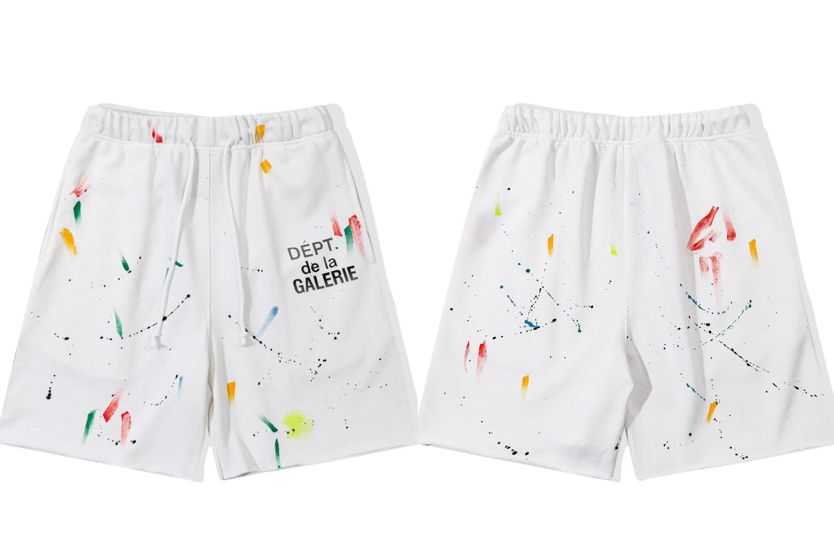 Gallery Dept. Paint Splatter French Terry Shorts - White