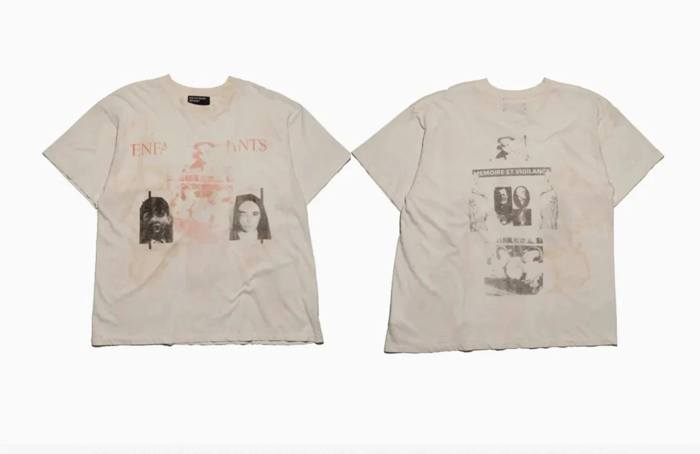 Enfants Riches Déprimés Faded Dual Portrait Off-White Tee