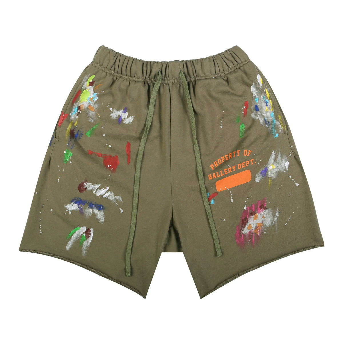 Gallery Dept. Property Of Paint Splatter French Terry Shorts - Army Green