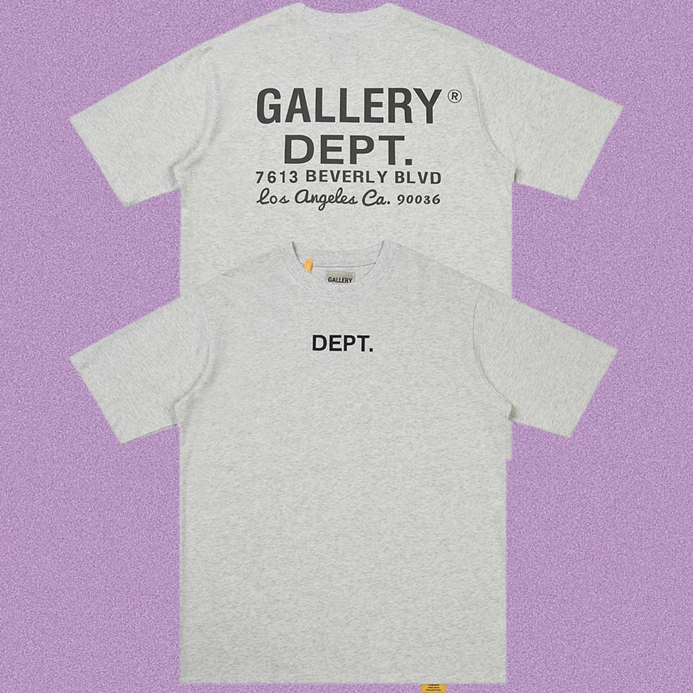 Gallery Dept. Beverly Blvd Address Short Sleeve T-Shirt - Light Grey