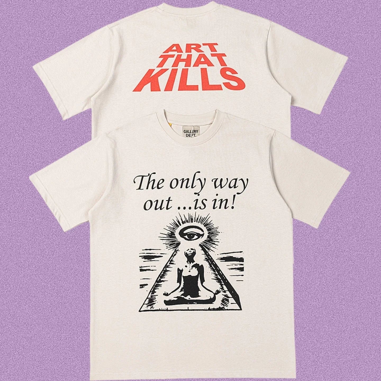 Gallery Dept. Meditation Graphic Short Sleeve T-Shirt - Cream/Red