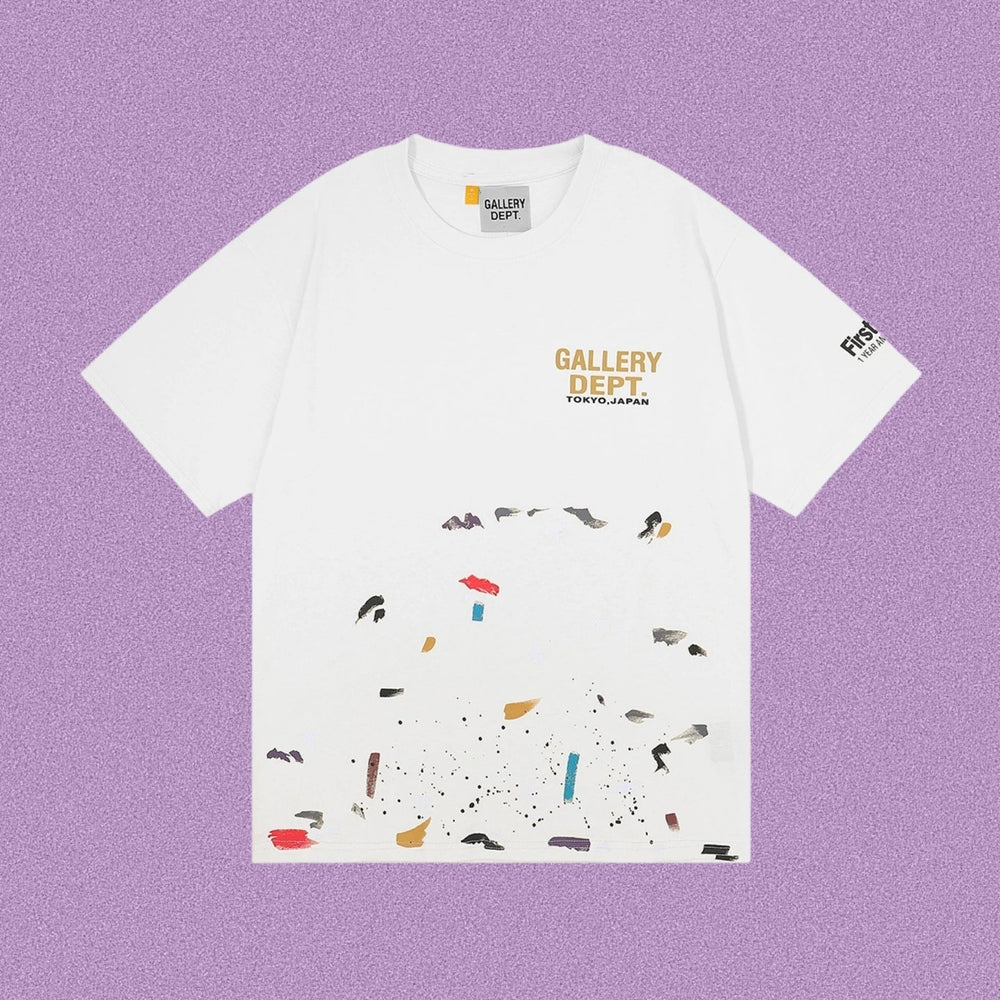 Gallery Dept. Paint Splatter Graphic Short Sleeve T-Shirt - White