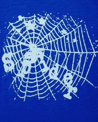 Sp5der Contrast Stitch Slub Tee Tory Blue