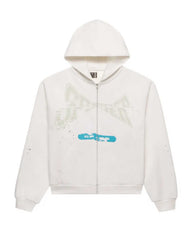 Sp5der T&F Zip-Up Hoodie White