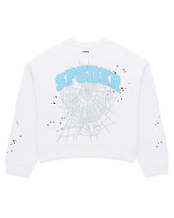 Sp5der Varsity Web Crewneck White