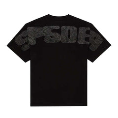 Sp5der Rhinestone Silk Web Tee Black